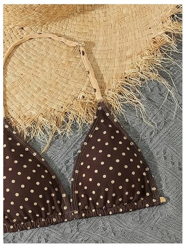 Image of RoseSeek Girl's 3 Piece Cute Bowknot Bathing Suit Halter Triangle High Waisted Swimsuit with Beach Cover Up Skirt