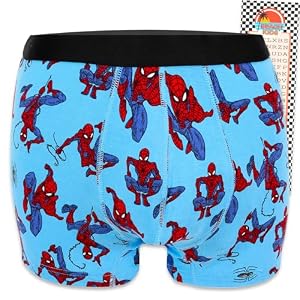 Marvel Ensemble de Boxers Spiderman pour Homme – Ensemble avec 1 Paire de caleçons Boxeurs Taille XXL et Marque-Page | MeUndies Spiderman sous-vêtements pour Homme Multicolore