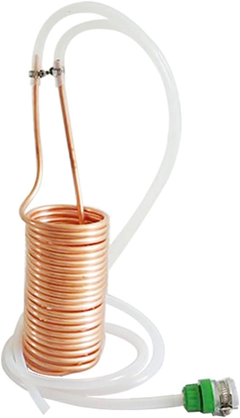 Wort Chiller, Food Grade 304 Stainless Steel Coil, 26 ft Water Chiller for Beer Brewing with Vinyl Tubing, Garden Hose Fitting