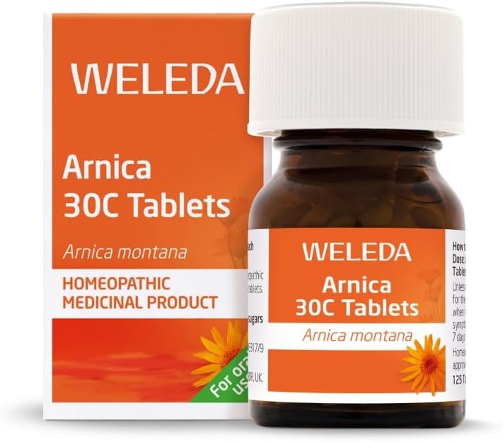 Weleda Arnica 30C Tablets, Organic Arnica Montana, Licensed Homeopathic Medicinal Product, Remedy for Men & Women, Grown Biodynamically, Vegetarian, 125 tabs