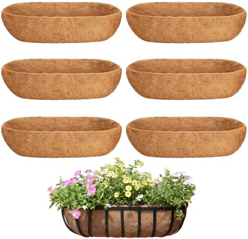 Emiif 1PC Round Hanging Basket Liner Coconut Fiber Garden Flower Pots In The Balcony Replacement