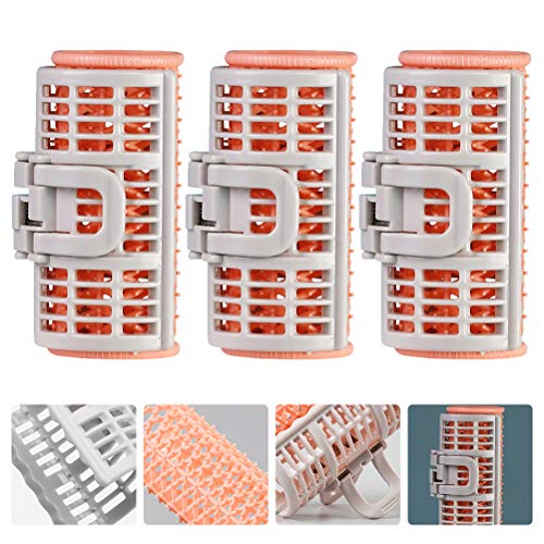 3 rolos de cabelo de plástico, enroladores, enroladores autoaderentes