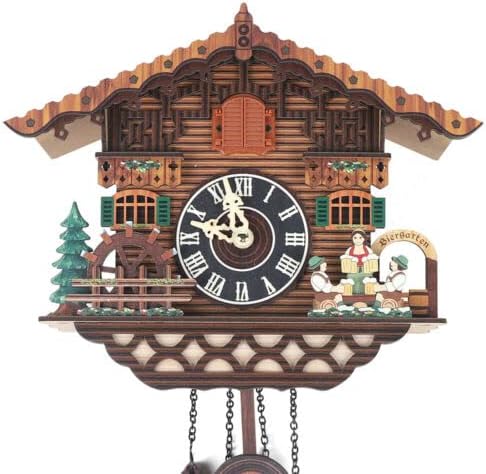 Miniatura 5 de LOYALHEARTDY Reloj de pared de cuco vintage, reloj despertador de pájaro cuco colgante con alas abiertas tradicional Coo Coo Reloj clásico estilo