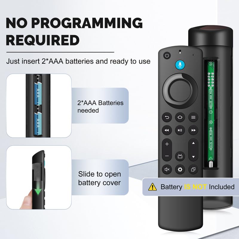 Image of Replacement Voice Remote for All FireSeries TV Stick, Compatible with Fire Insignia TVs Stick (2nd /3rd Gen) /4K /4K Max /Lite, for Smart TV 3rd Gen and TVs Cube