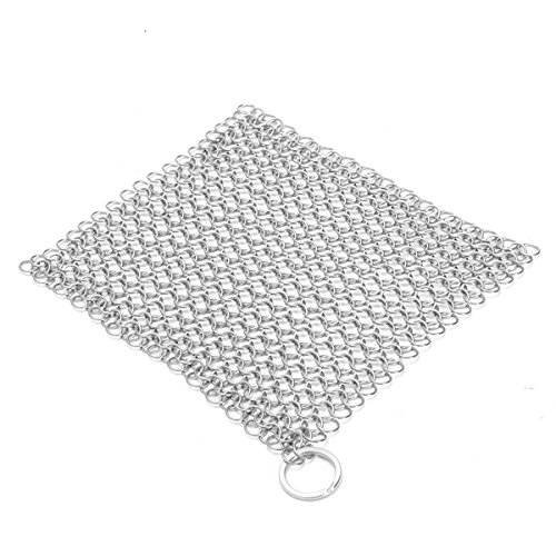New 20x20cm Stainless Steel Chainmail Scrubber Ringer Cast Iron Cleaner