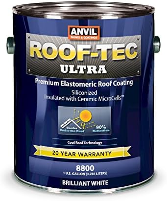 Anvil ROOF-TEC Ultra Siliconized & Microcell Elastomeric White Roof Coating (2 Gallon)