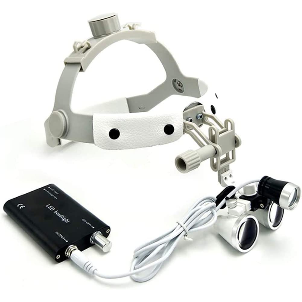 ASerZenith Binocular Loupes, Rechargeable Magnifier, 3.5 X Magnification Professional Loupes With Adjustable Headband And Headlight For, Surgical, Jeweler, Or Hobby