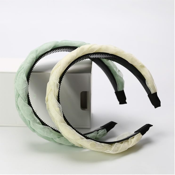 メッシュドットヘッドバンド圧縮ヘッドバンド歯滑り止めヘアクリップ帽子(C)