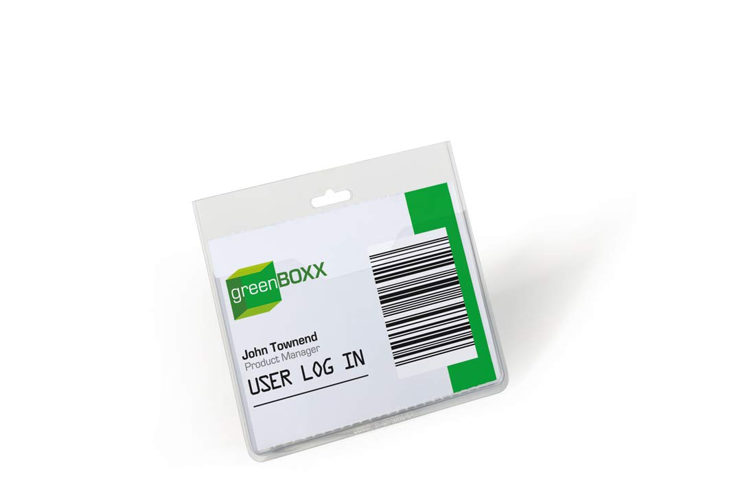 Durable - Pochette porte-badge ouverte au dos - Format 60 x 90 mm - Transparent - Boite de 20 - 813619