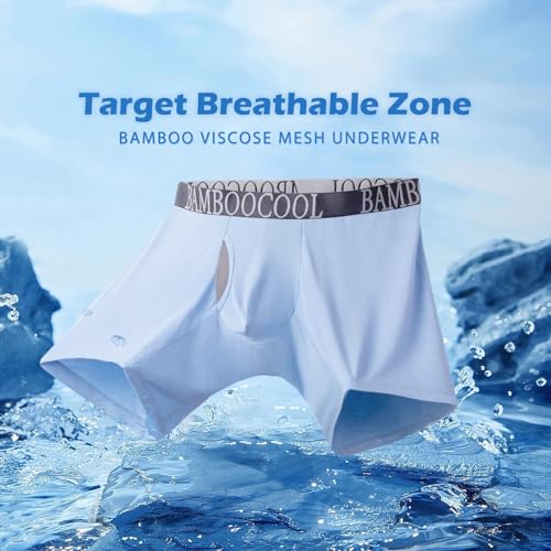 Bamboo Cool Men'S Breathable Underwear Moisture-Wicking Mesh Mens Boxer Briefs Performance 4 Pack thumb #2