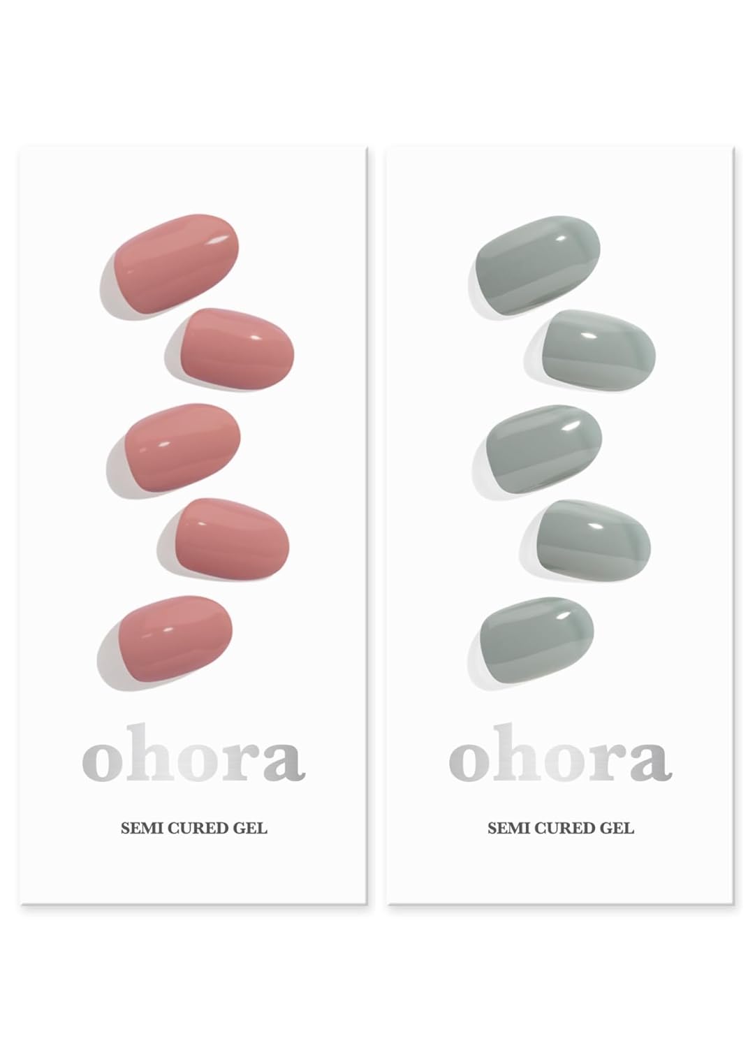 ohora Semi Cured Gel Nail Set of 2 (N Ash Pink & N Cream Fog) - Professional Salon-Quality Nail Care