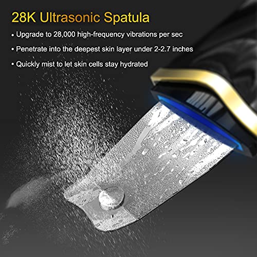 Qukot Ultrasonic Skin Scrubber Spatula - Upgraded Blue-Light Blackhead Remover Pore Cleaner Face Scraper Comedone Pimple Zit Extractor Facial Deep Cleaning Machine For Women Men #TOP1