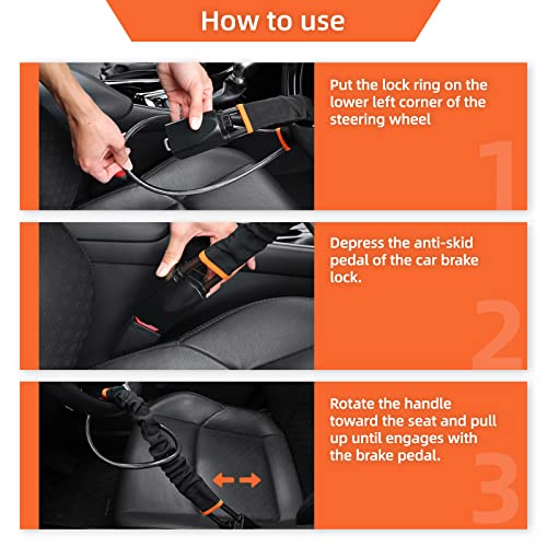 Opsoopi Steering Wheel Lock Seat Belt Lock, Car Club Steering Wheel Lock Anti-Theft Device, Car Theft Prevention Device Universal Fit For Truck Suv Van - Black #TOP5