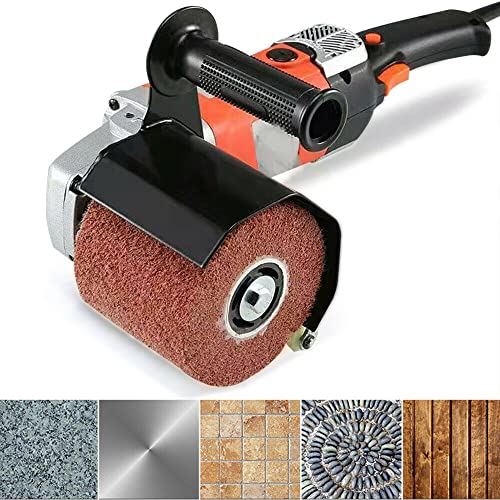 1400 W Máquina de satinado, lijadora de rodillo, pulidora, cepillos, velocidad ajustable para lijar, pulir, satinar, lijadora de cepillo