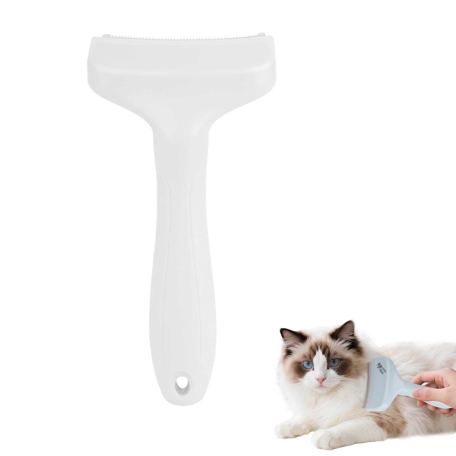 Pet Deshedding Brush - Deshedding Brushes for Undercoat & Short Hair, Short Haired Undercoat Cat Brush, Grooming Cat Hair Brushes for Shedding for Dogs & Cats, Pet Dog & Cat Comb - S White