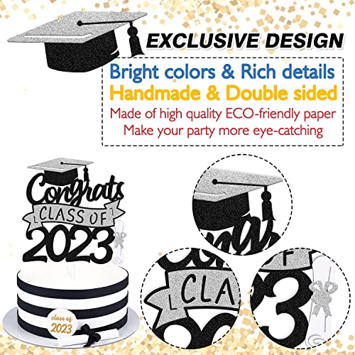 Graduation Cupcake Toppers Congrats Grad Class Of 2023 Cake Decoration For We Are Proud Of You Themed Graduation Cap Diploma Cake Decorations I’m Done Party Supplies 31 Pcs Sparkly Glitter Décor #TOP1