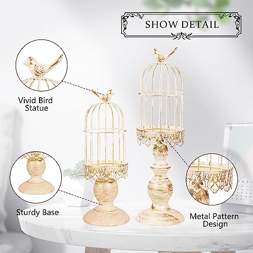Pack Of 2-Piece Birdcage Candle Holder, Vintage Candle Stick Holders, Wedding Candle Centerpieces For Tables, Iron Candlestick Holder Home Decor #TOP4