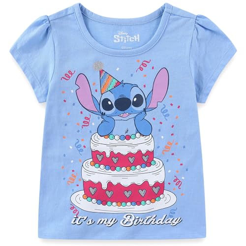 Disney Princess Lilo & Stitch Snow White Moana Minnie Mouse Birthday Girls Short Sleeve T-Shirt for Toddler and Big Kids
