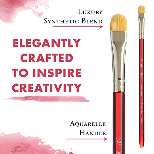 Princeton Velvetouch, Series 3950, Paint Brush For Acrylic, Oil And Watercolor, Blender, 3/8 Inch #TOP3