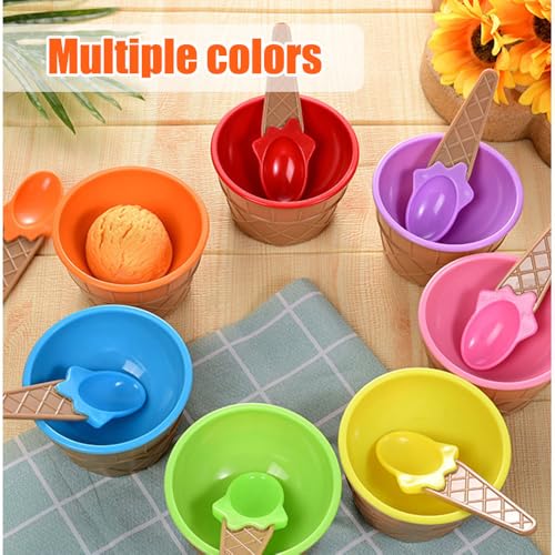 Coupes à dessert colorées pour camping et fêtes d'enfants au jardin