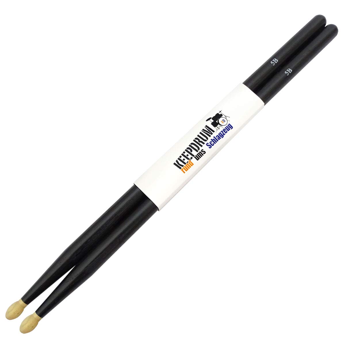 Keepdrum 5BB Black Hickory - Bacchette per batteria, 12 paia, colore: Nero