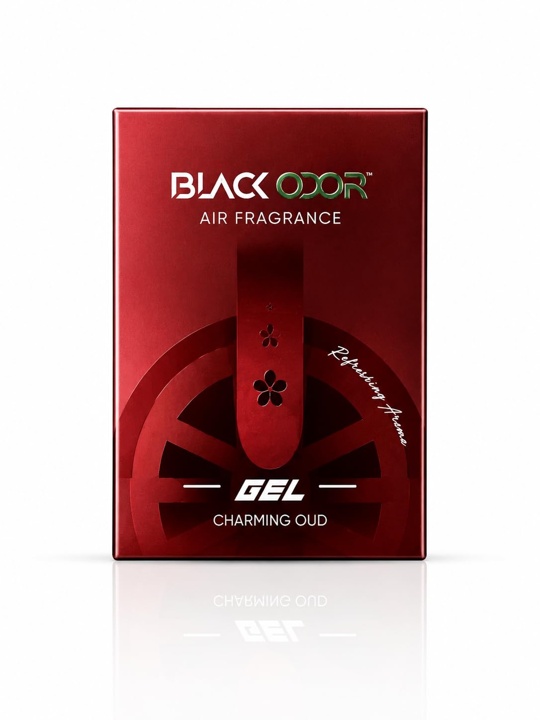 Black Odor BO- 46 Solid Metal Car Vent Gel Formula Air Freshener Long Lasting Natural Fragrance Aromatherapy Modern Design180g (Charming Oud)-image-13