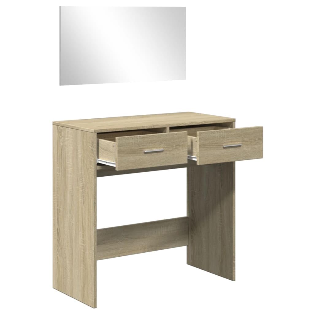 VIDAXL - Toeletta Con Specchio Rovere Marrone 74,5x40x141 Cm