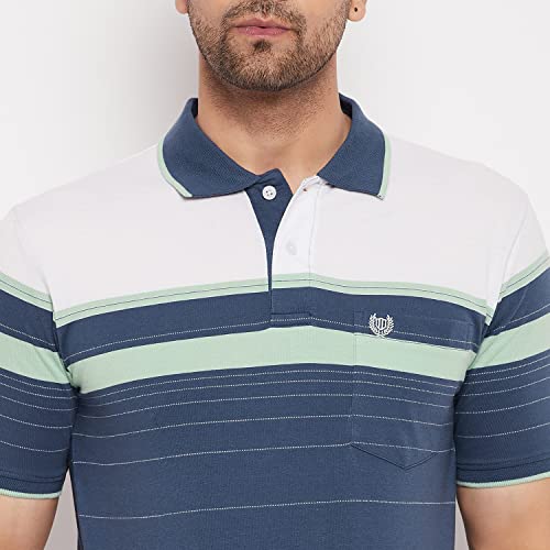 Image of Duke Stardust Men Polo Neck Half Sleeve Cotton T-Shirt (LF5839 Denim L)