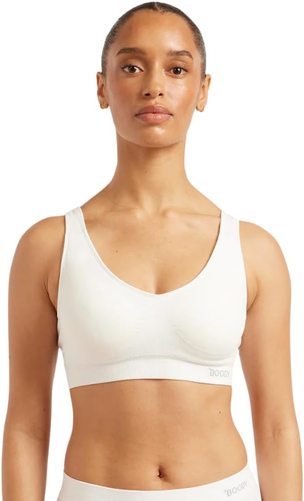 Boody -Seamfree Padded Crop Bra- Seamless Bralette- No Clips, Fastenings, Wires - Bamboo Viscose-Light-Medium Support-Pull-On