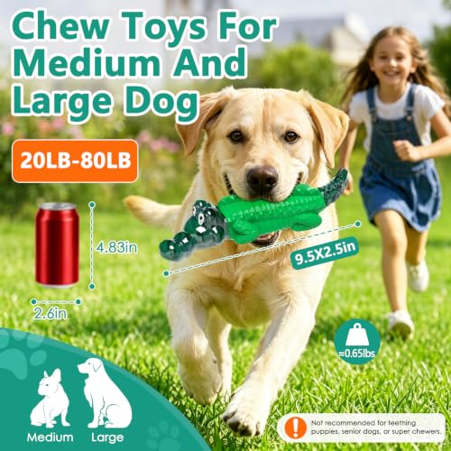 Fuufome Alligator Dog Toys for Aggressive Chewers,Medium Large Breed Dogs