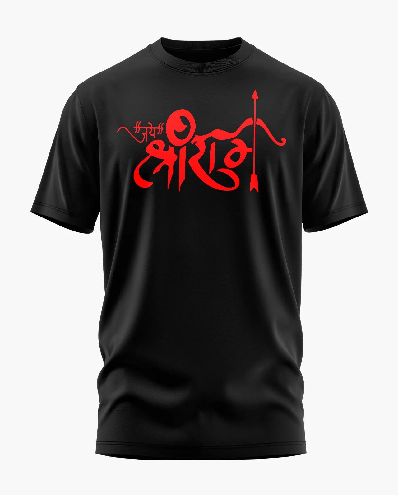 Raksas Jai Shree Ram Printed Men's Regular T Shirt Black Made with 100% Cotton|113|Medium