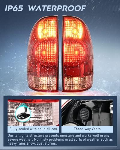 Image of Nilight Taillight Assembly Compatible with 2005 2006 2007 2008 2009 2010 2011 2012 2013 2014 2015 Toyota Tacoma Rear Tail Light Lamp Replacement OE Style Driver Side and Passenger Side