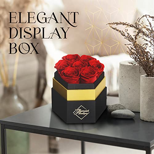 Glamour Boutique 7-Piece Forever Red Rose Box - Preserved Roses In A Box, Immortal Roses In A Box That Last A Year - Eternal Rose Preserved Flowers For Delivery Prime Mothers Day & Valentines Day thumb #4