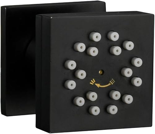 KATAIS Rocios de cuerpo de latón macizo ocultos, para ducha, spa, masaje, masaje, jets de 2 funciones, para montaje en pared, aerosol, negro mate