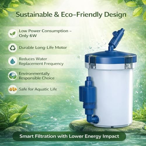 Image of VAYINATO YW-02B | 400L /H | 6W | Upto 3 Feet Fish Tanks, High Efficiency Aquarium External Canister Filter | Adjustable Flow Control | Multilayer Filtration System