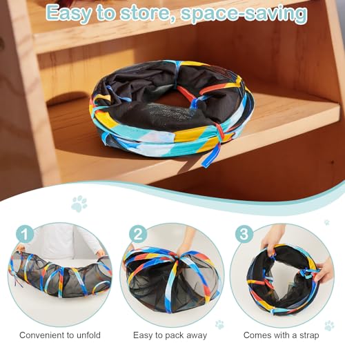 Image of Glittme 48 inch Mesh Cat Tunnel, Breathable Pet Play Tube for Cats and Rabbits