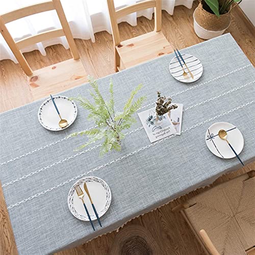 JaeMoose Tablecloth Tassel Cotton Linen Elegant Tablecloths Washable Kitchen Table Cover for Dining Table (Grey, 140 x 260 cm) - Image 3