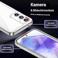 Liisooka Hülle für Samsung Galaxy A55 5G, Militärische Ultra Slim Handyhülle, Nie Vergilbung, Kratzfeste, Harte PC-Rückseite Case, Stoßsichere Transparente Schutzhülle, Durchsichtig – Ansicht 5