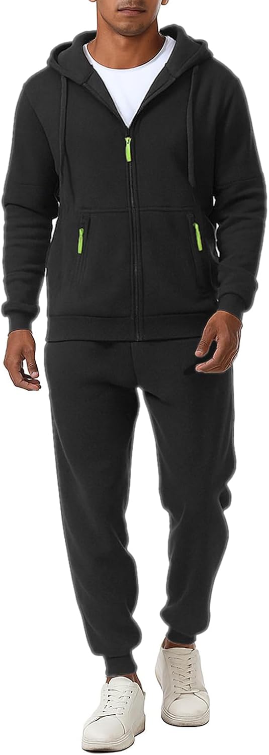 Mens Tracksuits 2 Piece Set Fleece Hoodie and Jogger Pants for Men Casual Athletic Running Sweatsuits