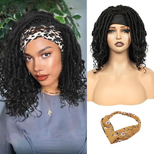 QUEENTAS 15' Braided Headband Wig for Black Women...