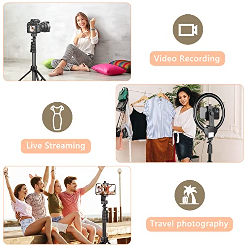 Aureday 10’’Selfie Ring Light With 62" Adjustable Tripod Stand & Phone Holder For Live Stream/Makeup, Dimmable Led Ringlight For Tiktok/Youtube/Zoom Meeting/Photography #TOP5
