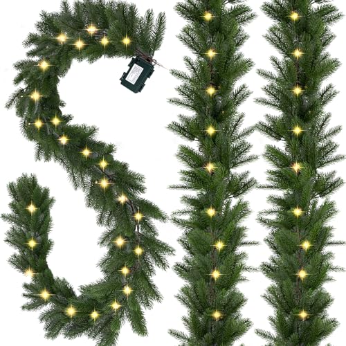 Guirlande lumineuse de 1,8 m pour décoration de cheminée et table de Noël