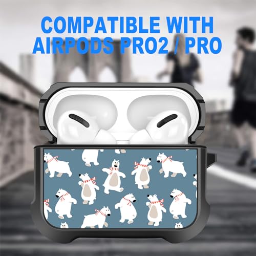 Image of MINGDAO Compatible with AirPods 4 (2024) Case, Stylish PU Leather Design and TPU Shockproof Protective Cover Case with Keychain, Bears MD7452