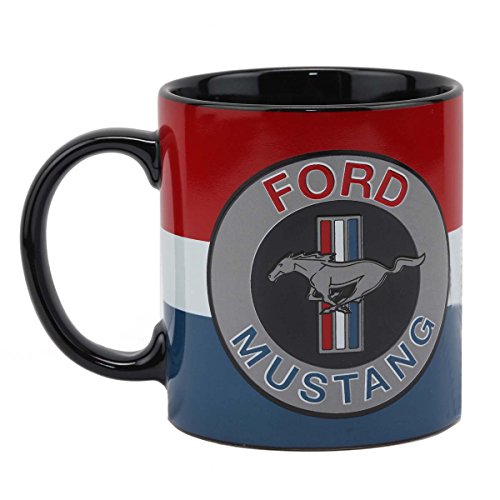 Open Road Brands Ford Red White and Blue Mustang Ceramic 16 OZ. Mug - an Officially Licensed Product Great Addition to Add What You Love to Your Home/Garage Decor
