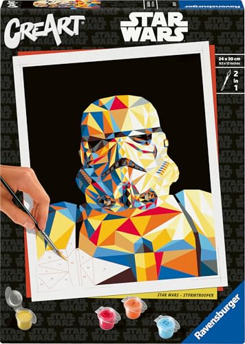Ravensburger CreArt 23895 - Sturmtruppler - Star Wars Malen nach Zahlen Erwachsene, DIY Malset mit Pinsel und Acrylfarben, Geschenk für Frauen und Männer, Malen für Erwachsene