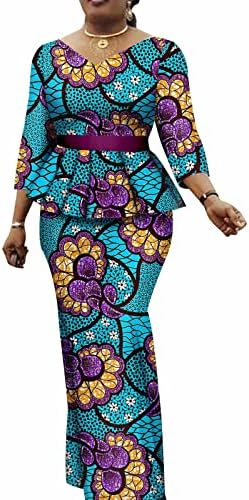 African Clothes for Women Dashiki Print Top and Skirts 2 Piece Se...
