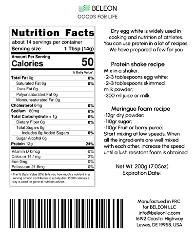 Egg White Protein Powder Unflavored 7.05 Oz, Powdered Dried Eggs Whites, Ingredient For Meringue Cookies Baking #TOP5