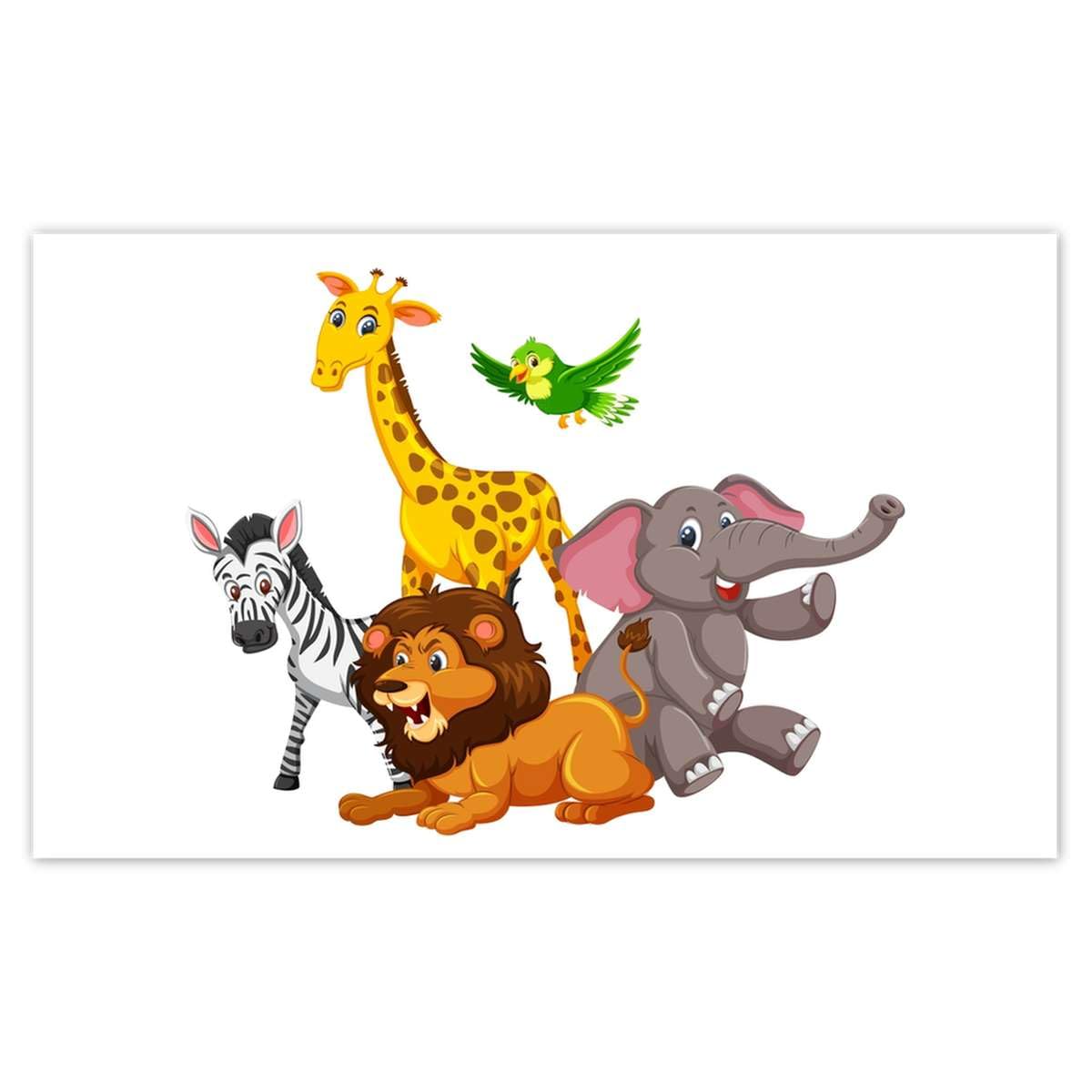 Papier peint intissé animaux souriants 416 x 254 cm impression haute définition