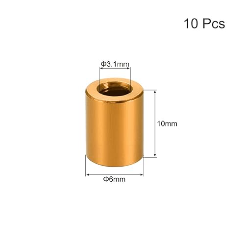 Miniatura 5 de Uxcell - Espaciador redondo de aluminio de 0.122 x 0.236 x 0.394in (IDxODxH) rojo para Drone FPV Quadcopter Racing RC multirotores piezas DIY