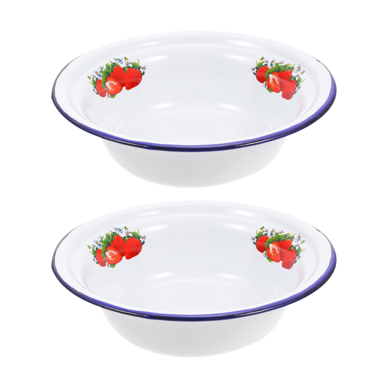 Bol émaillé vintage Holibanna lot de 2 saladiers grande capacité pour soupe et pâte